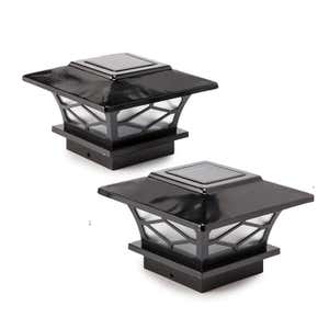 Classic Mission Style Solar Light Post Caps, Set of 2