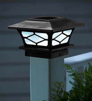 Classic Mission Style Solar Light Post Caps, Set of 2