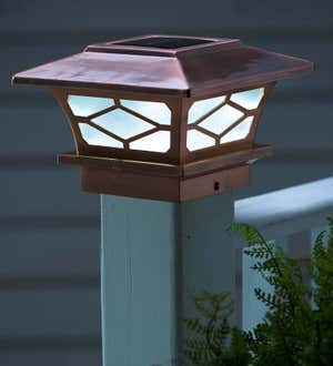 Classic Mission Style Solar Light Post Caps, Set of 2