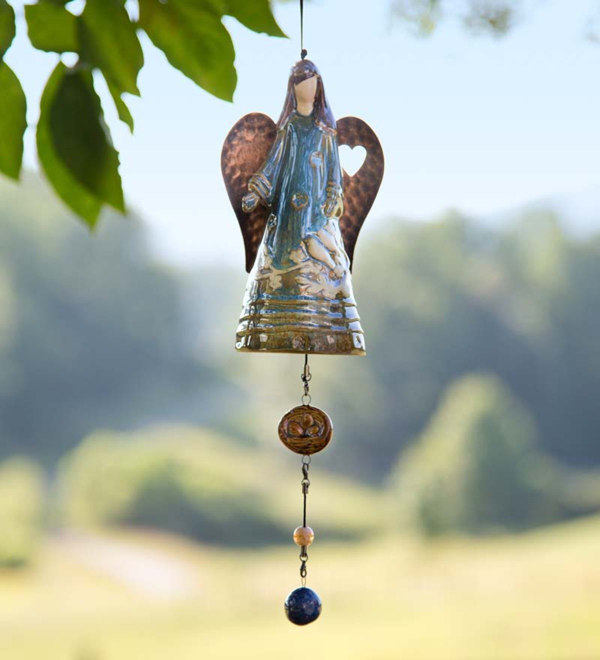 Porcelain Whispering Angel Bell Chime