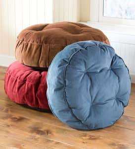 35"Round Tufted Plush Velvet Pet Bed