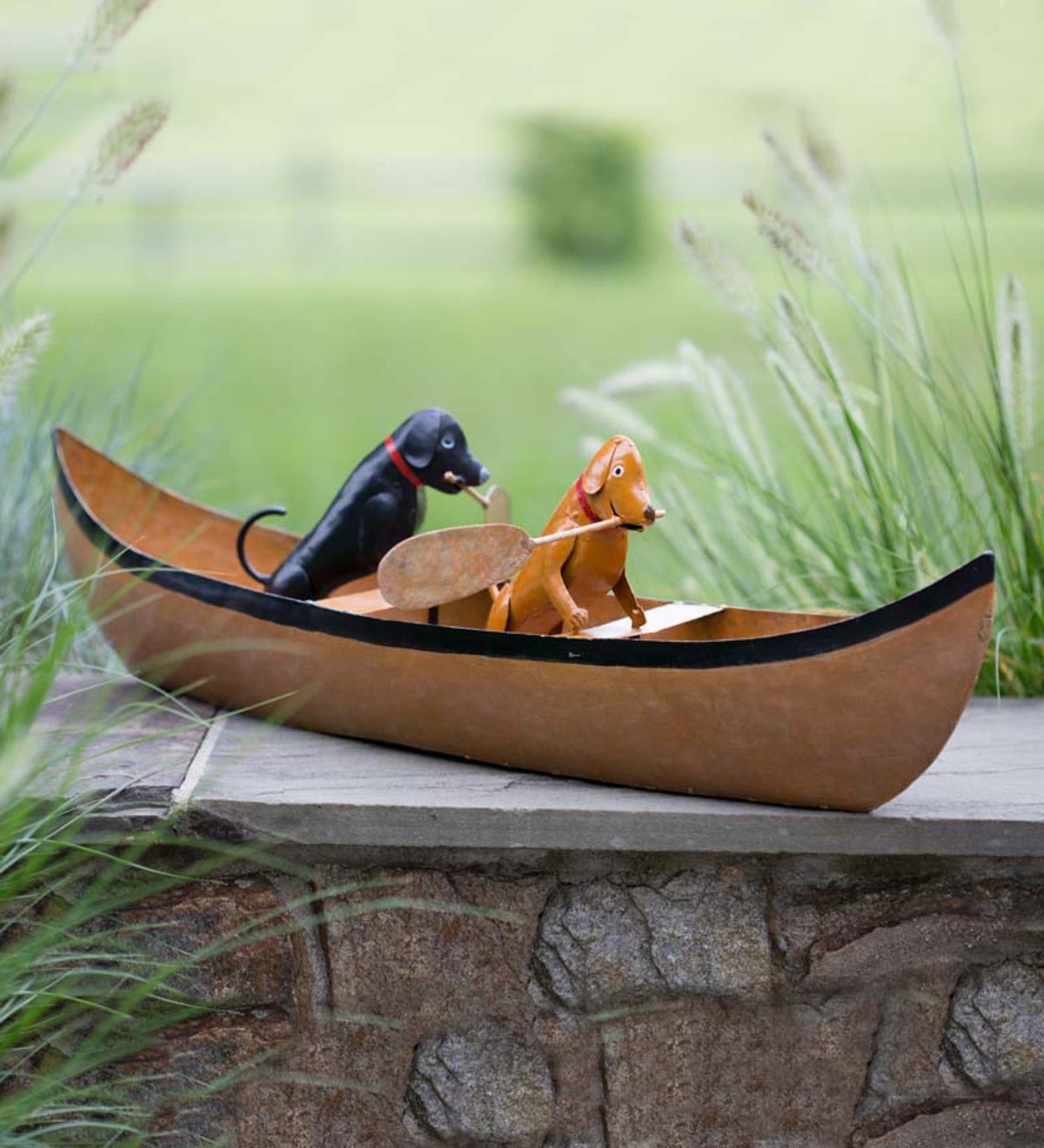 Recycled Metal Canoeing Canines Accent