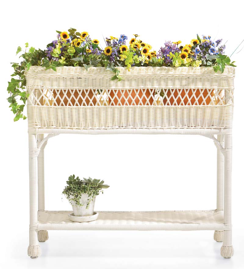 Easy Care Resin Wicker Rectangular Planter