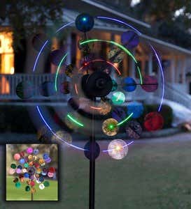 Solar Sparkler Wind Spinner with LED Lights