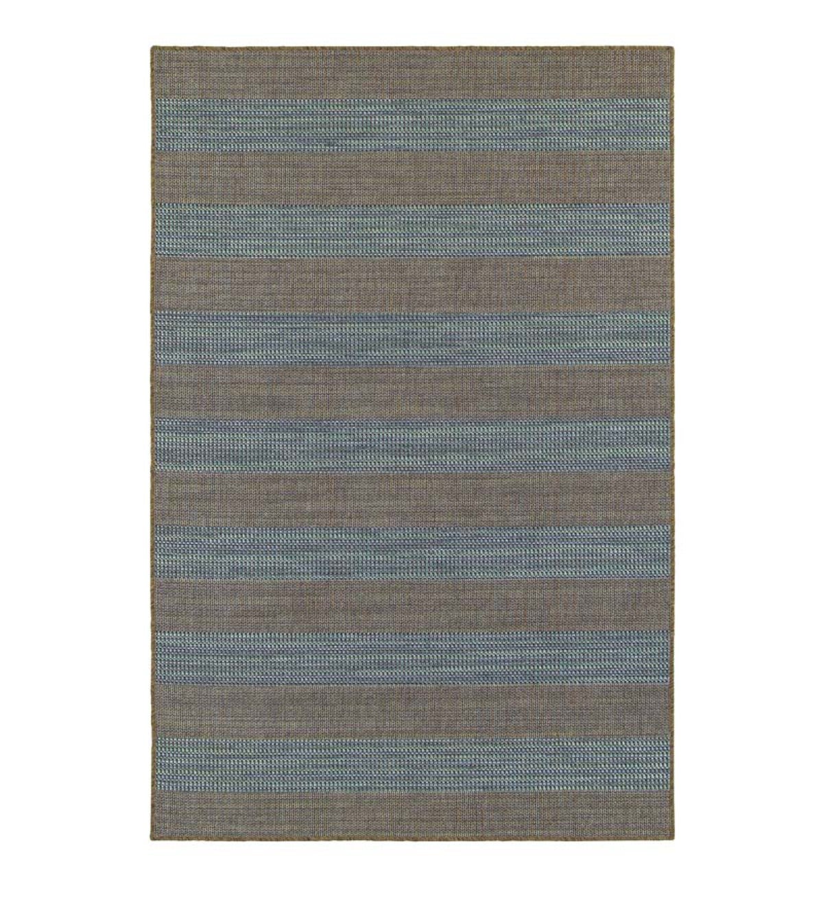 Elements Striped Indoor/Outdoor Rug, 5'3”x 7'6” - Blue/Tan