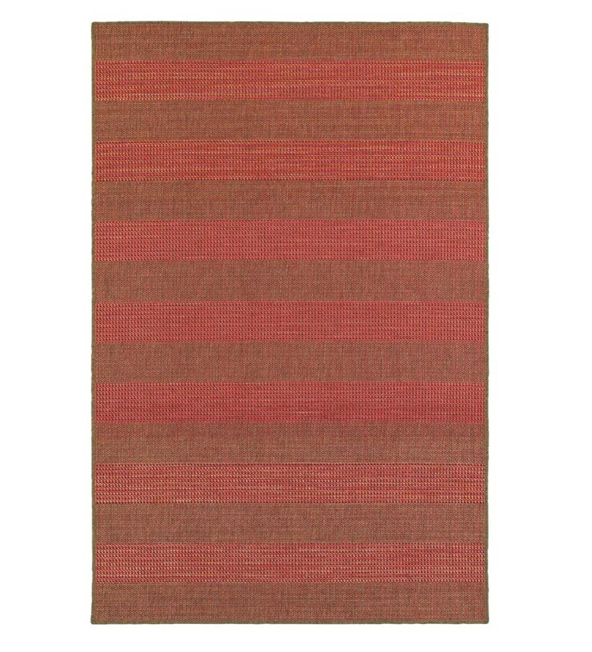 Elements Striped Indoor/Outdoor Rug, 5'3”x 7'6” - Red/Tan