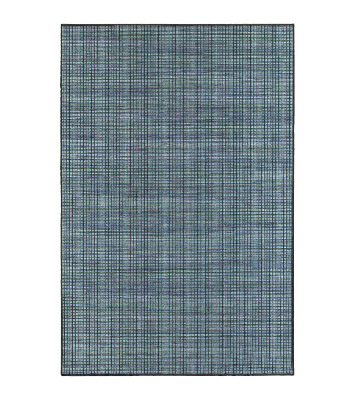 Elements Textured Indoor/Outdoor Rug, 6'7”x 9'6” - Blue/Tan