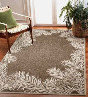 Indoor/Outdoor Pine Grove Border Rug