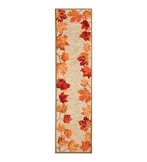 Indoor/Outdoor Falling Leaves Border Rug