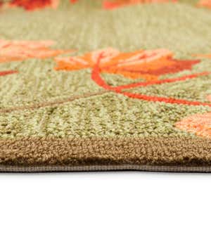 Indoor/Outdoor Falling Leaves Border Rug