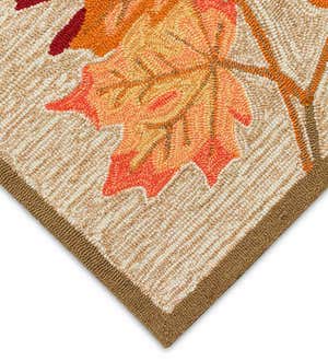 Indoor/Outdoor Falling Leaves Border Rug