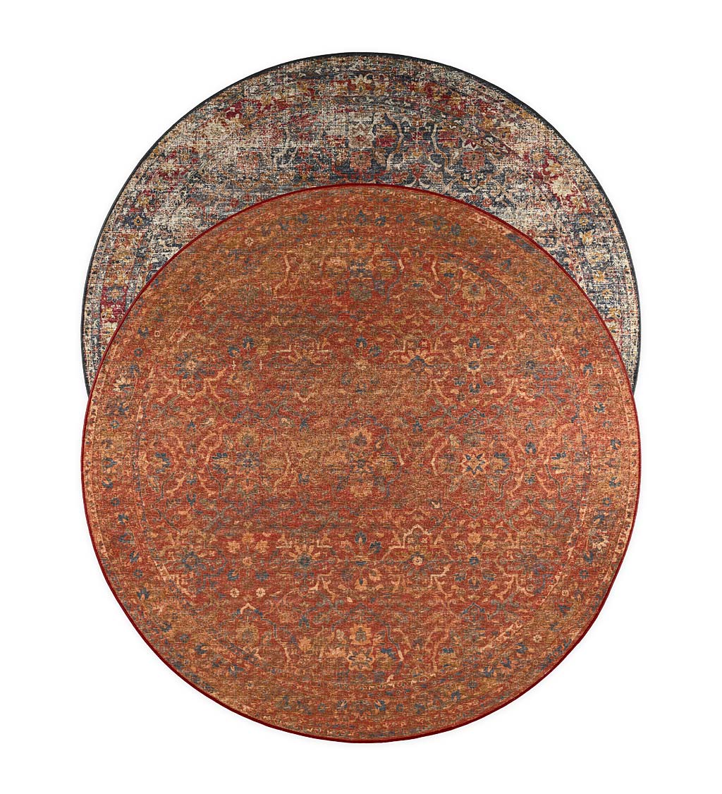 Indoor/Outdoor Graves Mill Border Round Rug