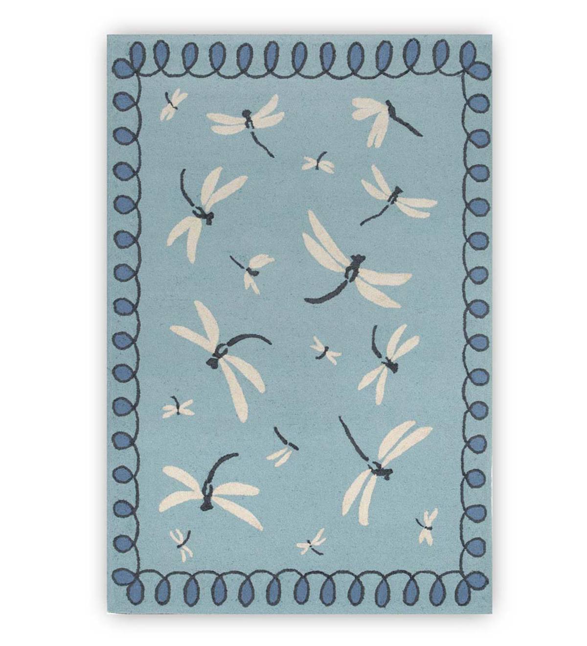 Napa Dragonfly Indoor/Outdoor Rug, 24”x 8' - Blue