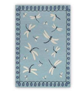 Napa Dragonfly Indoor/Outdoor Rug, 24”x 8' - Blue