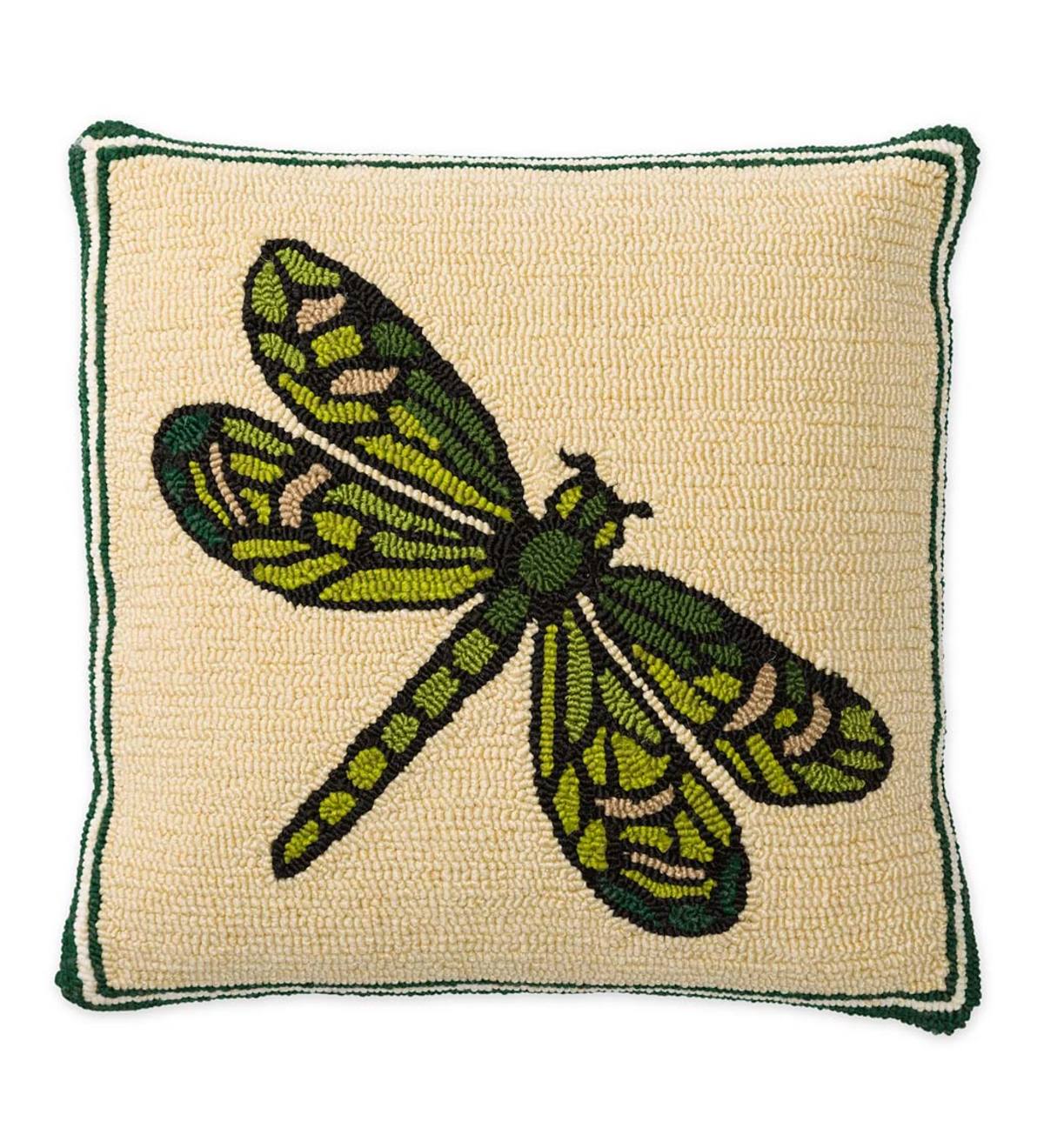 Dragonfly Latch Hook Pillow Kit Hooked Cushion for Adult, Beginners and Kid