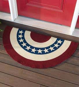 Indoor/Outdoor Star Spangled Americana Hooked Polypropylene Accent Rug