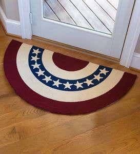 Indoor/Outdoor Star Spangled Americana Hooked Polypropylene Accent Rug