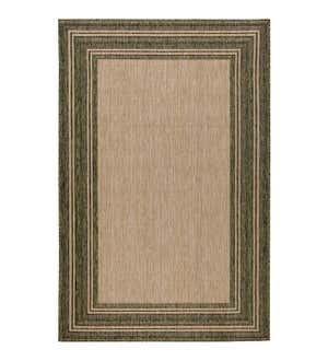 Indoor/Outdoor Textured Polypropylene Border Rug