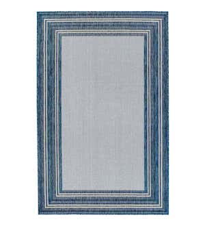 Indoor/Outdoor Textured Polypropylene Border Rug, 4'10" x 7'6"