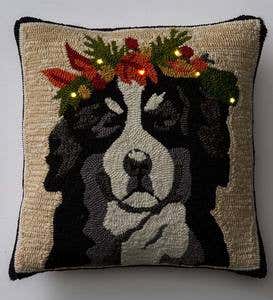 Lighted Holiday Hound Pillow - Sam