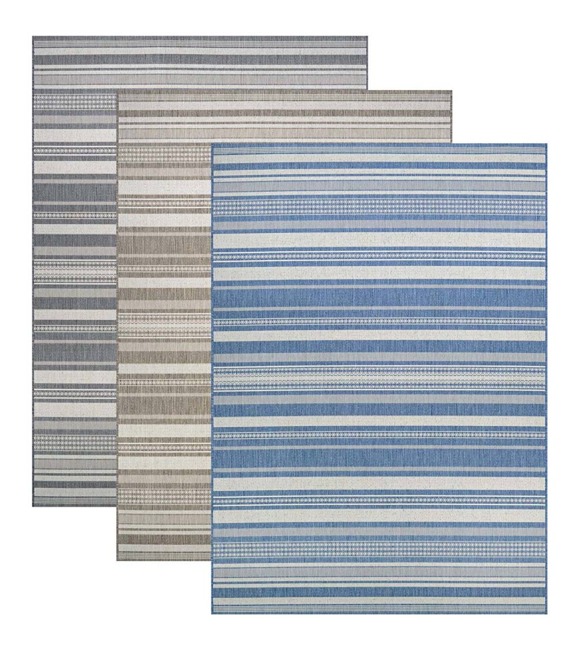 Veranda Striped Indoor/Outdoor Polypropylene Rug, 5'3" x 7'6"