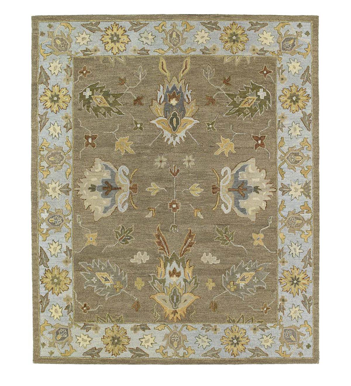 Baroque Border Tan Wool Rugs