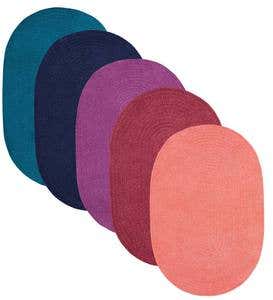 Chenille Oval Braided Area Rug, 5' x 8' - Fuschia