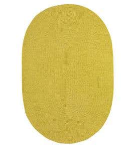 Chenille Oval Braided Area Rug, 5' x 8' - Maize