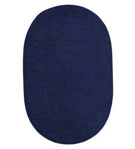 Chenille Oval Braided Area Rug, 7' x 9' - Midnight Navy