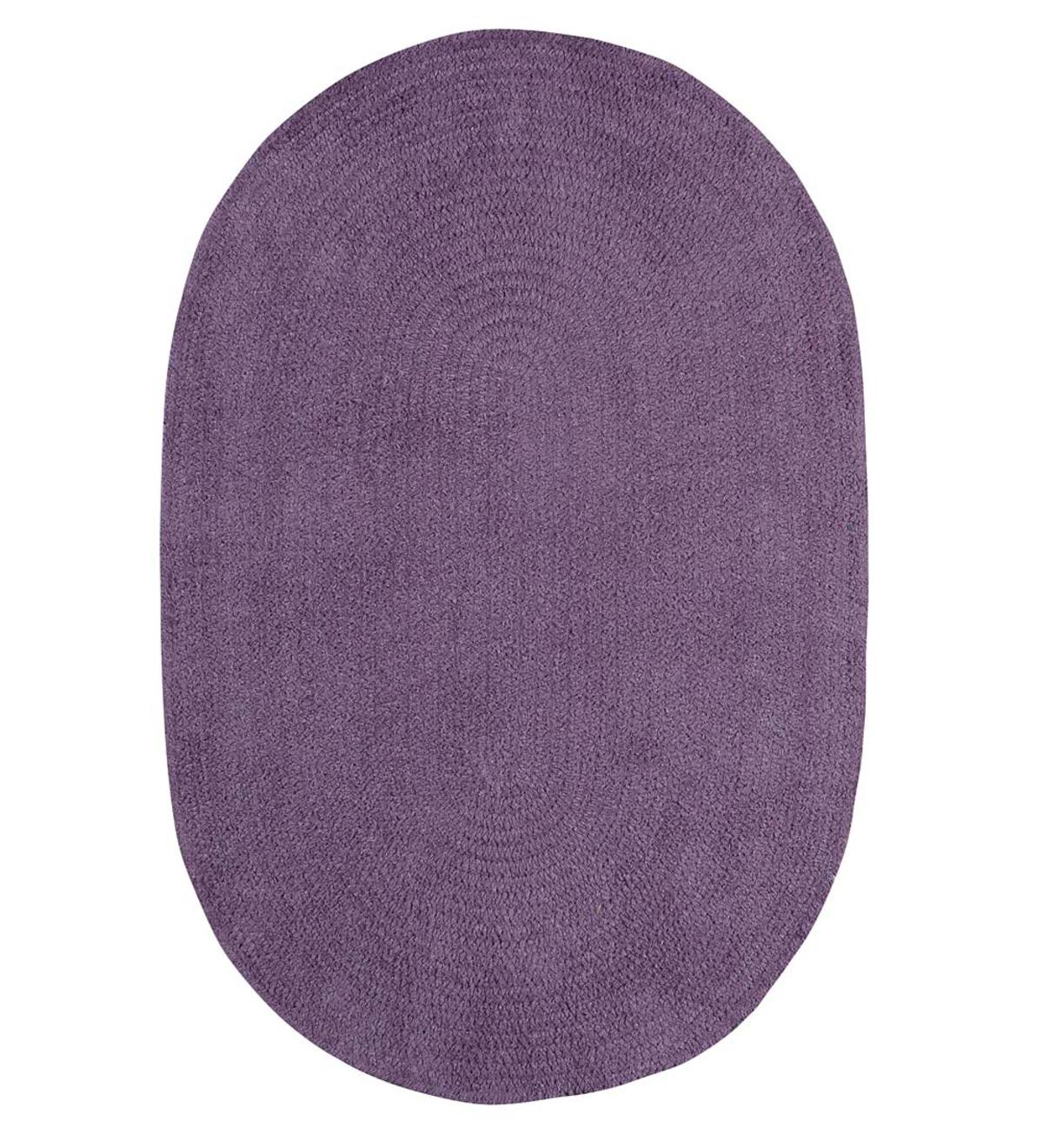 Chenille Oval Braided Area Rug, 7' x 9' - Wistful Purple