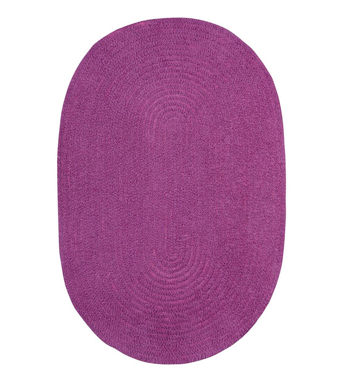 Chenille Oval Braided Area Rug, 5' x 8' - Wildberry