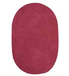 Chenille Oval Braided Area Rug, 9' x 12' - Wildberry