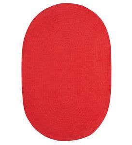 Chenille Oval Braided Area Rug, 8' x 11' - Flaming Red