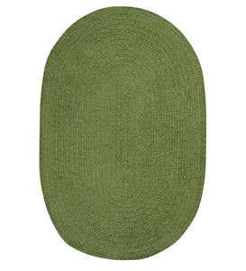 Chenille Oval Braided Runner, 24”x 8' - Moss