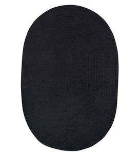 Chenille Oval Braided Area Rug, 9' x 12' - Shadow Black