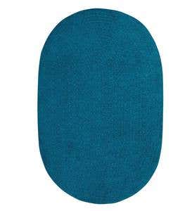 Chenille Oval Braided Area Rug, 5' x 8' - Dark Teal