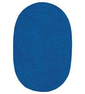 Chenille Oval Braided Area Rug, 9' x 12' - Fuschia