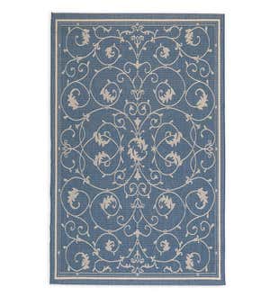 Veranda Scroll Indoor/Outdoor Rug, 3'9"x 5'5" - Green