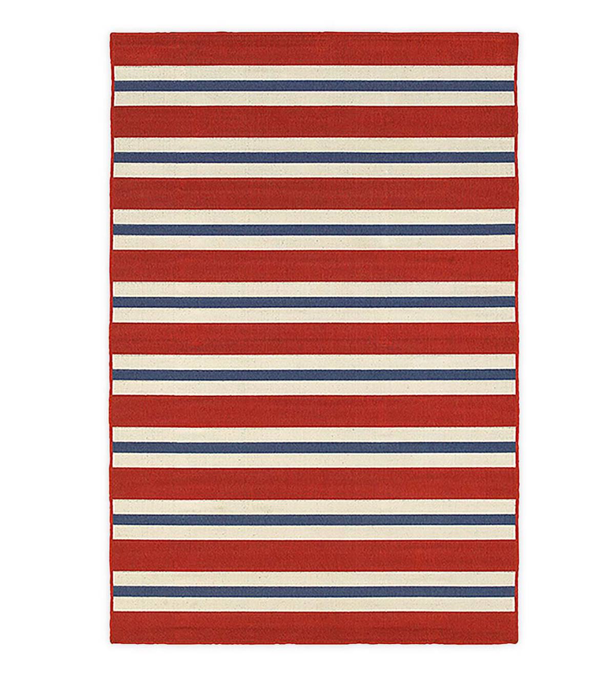 Lexington Red Stripe Rug, 3'7”x 5'6”