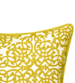 Indoor/Outdoor Embroidered Lacework Throw Pillow