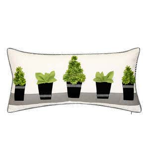 Indoor/Outdoor 3D Textured Topiary Lumbar Pillow