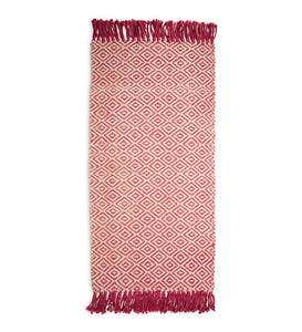 Jute Rug, Handwoven Diamond Design, 5' x 8' - Red