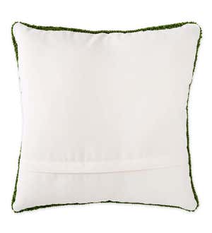 Indoor/Outdoor Grasshopper Hooked Throw Pillow