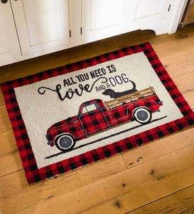 All You Need is Love And A Dog Hooked Wool Accent Rug