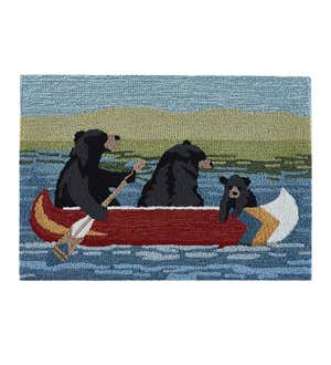 Indoor/Outdoor Synthetic Blend Are We Bear Yet Rug, 24" x 36"