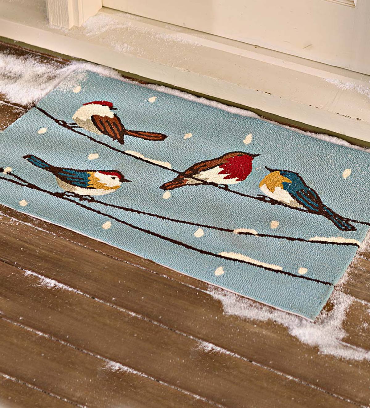 Winter Birds Indoor/Outdoor Accent Rug