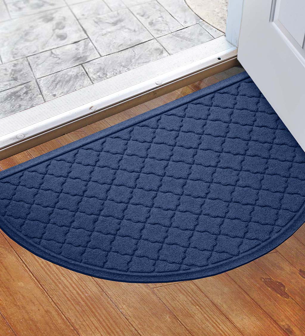 Waterhog Indoor/Outdoor Geometric Half-Round Doormat, 24 x 39 - Bordeaux