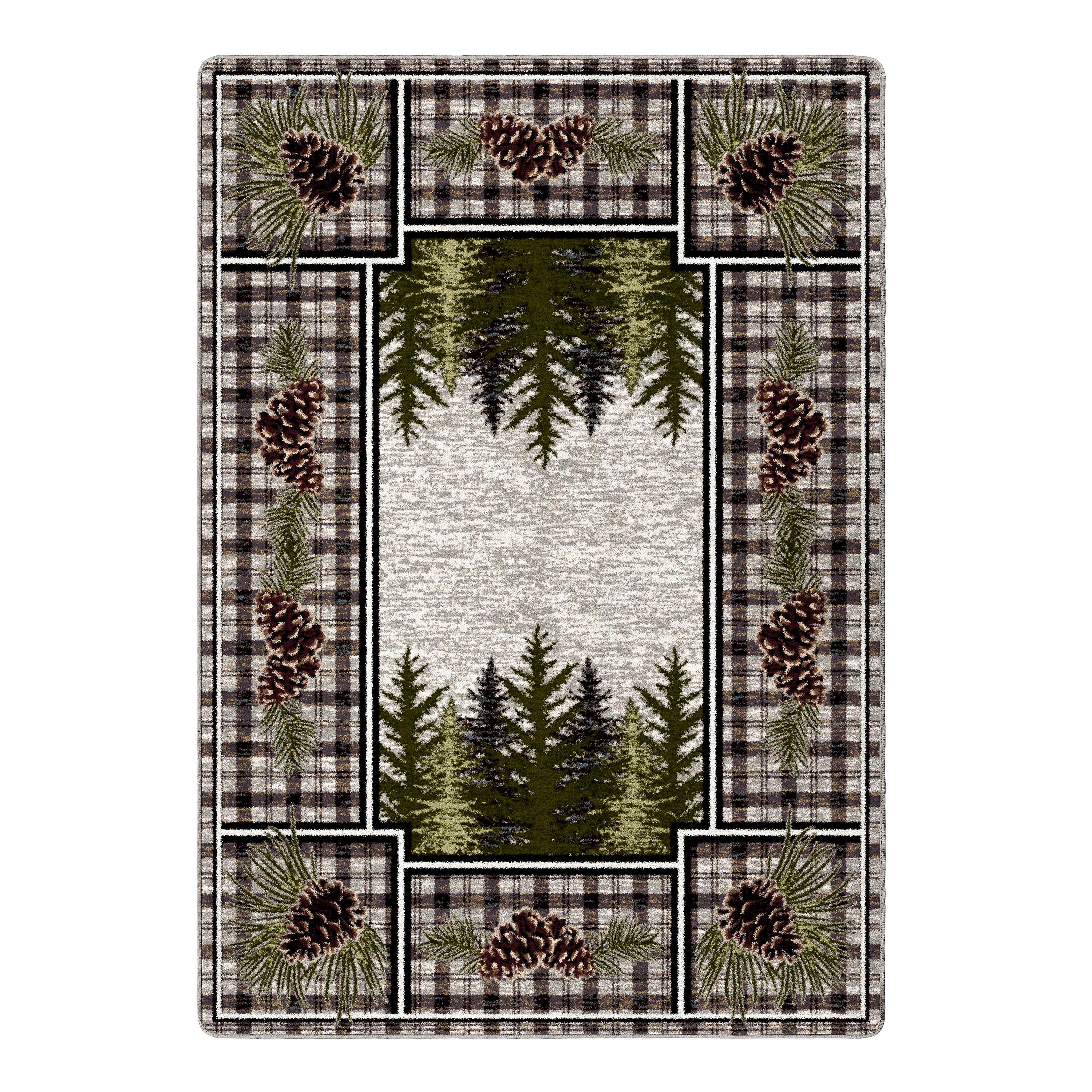 Pine Cone Valley Plaid Rug, 5'4" x 7'8"