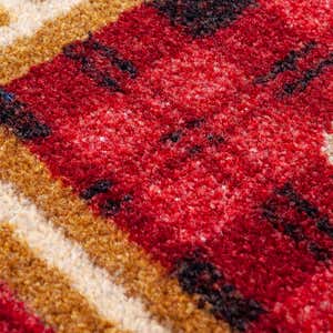 Pine Cone Valley Plaid Rug, 2'1" x 7'8" Runner - Red