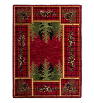 Pine Cone Valley Plaid Rug, 2'1" x 7'8" Runner - Red